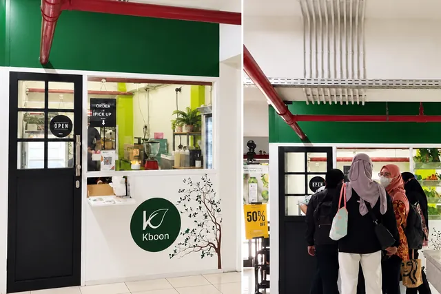 Dapur Kemenkeu: gerai Kboon dan pembeli yang sedang memesan